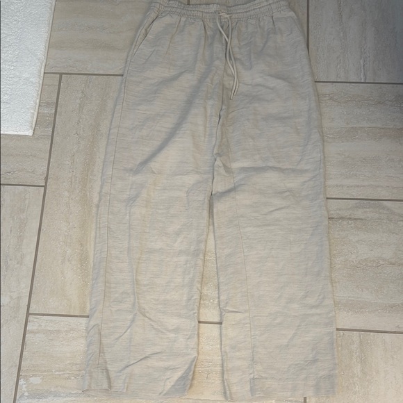 Aritzia Wilfred Linen Mix Pant in natural beige, size S - Picture 2 of 16